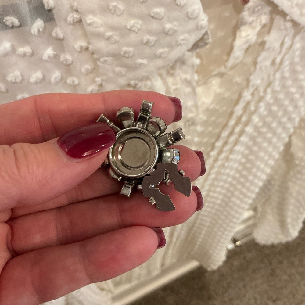 Albert Weiss Black and Silver stoned button covers (earrings converted) - Picture 6 of 12